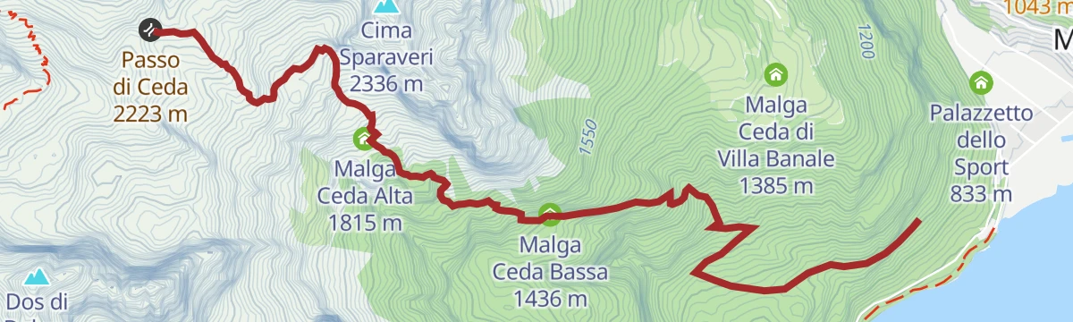 Route map: Sentiero della Ceda